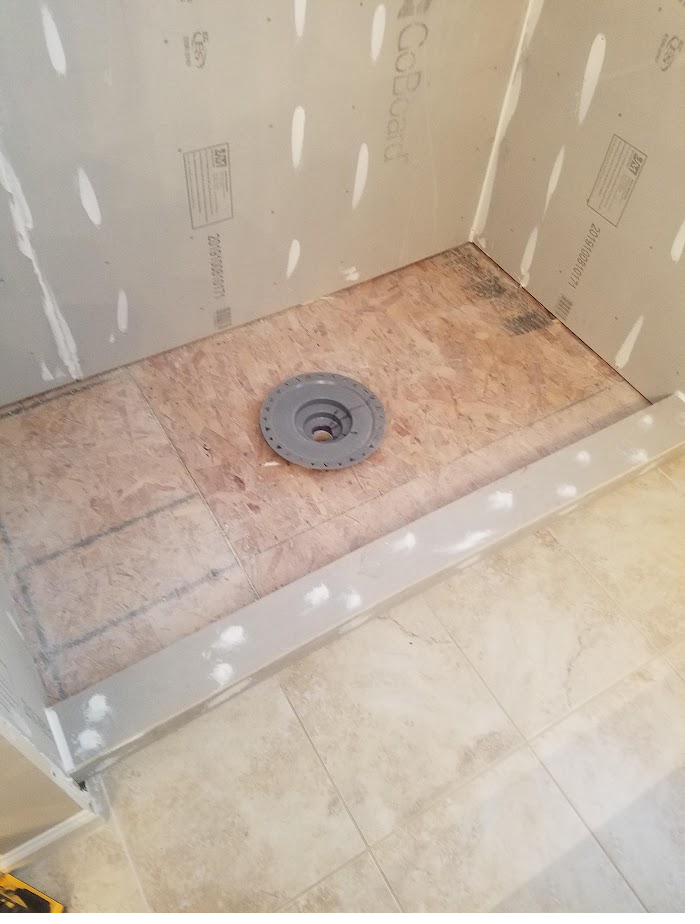 Waterproof membrane installed before any tile goes down